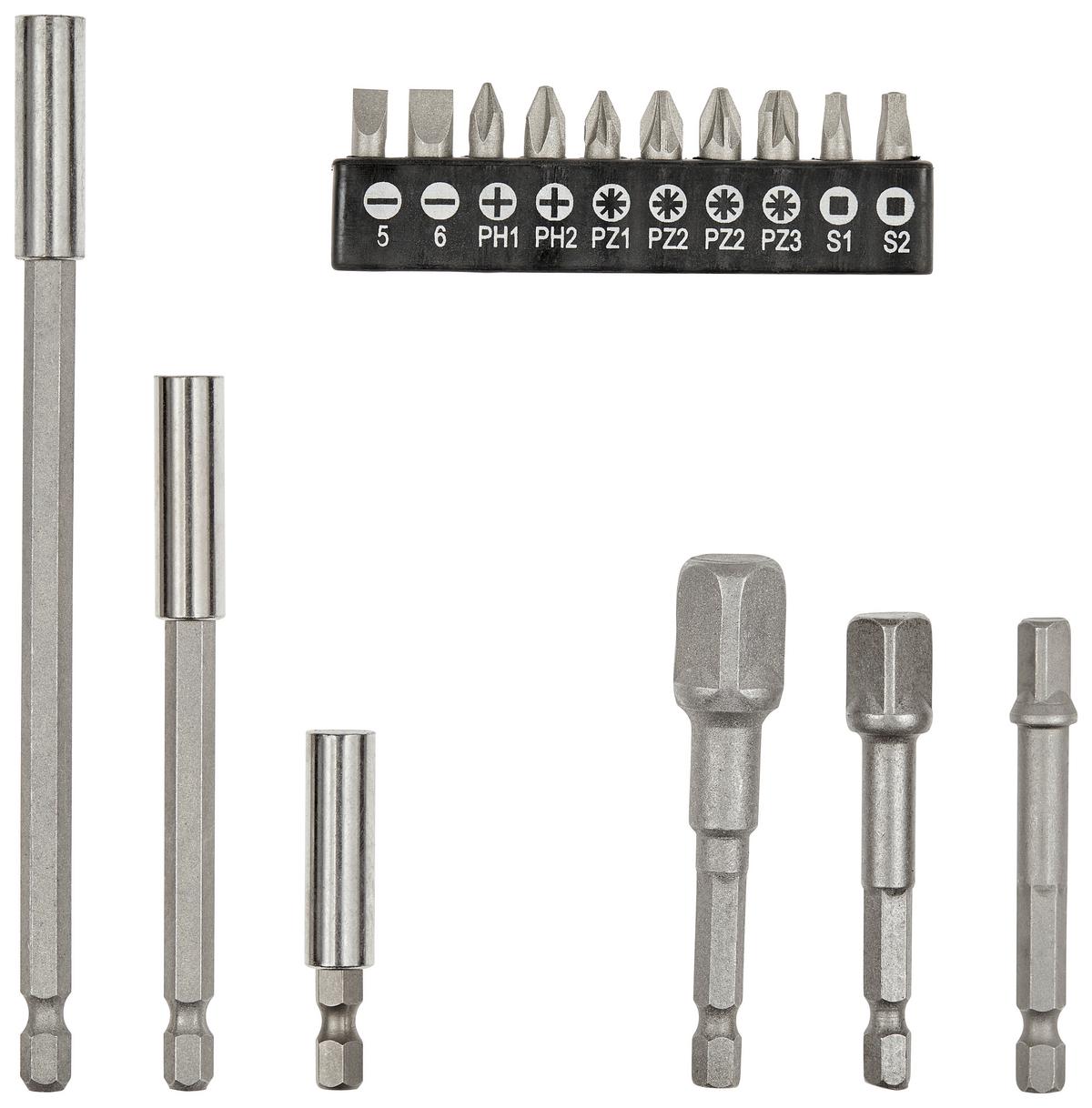 Bohrfutter-Adapter Satz 16--Teilig. Metall - Basics, Metall (21,5/13,5/2cm)