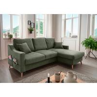 Ecksofa Valentina Dunkelgrün S: 228x150 Cm - Dunkelgrün/Naturfarben, MODERN, Textil (228/150cm) - Livetastic