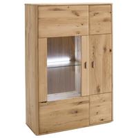 Highboard Massiv B: 96 cm Ravello Eichefarben - Eichefarben, Design, Glas/Holz (96/140/38cm) - Livetastic