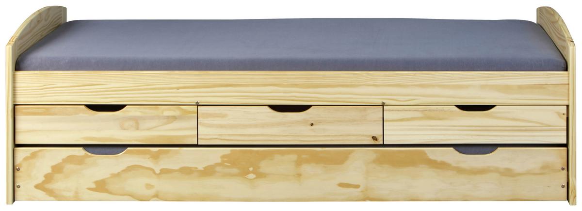 Ausziehbett Mit Bettkasten 90x200 Marinella Kieferfarben - Kieferfarben, Basics, Holz/Kunststoff (90/200cm) - MID.YOU