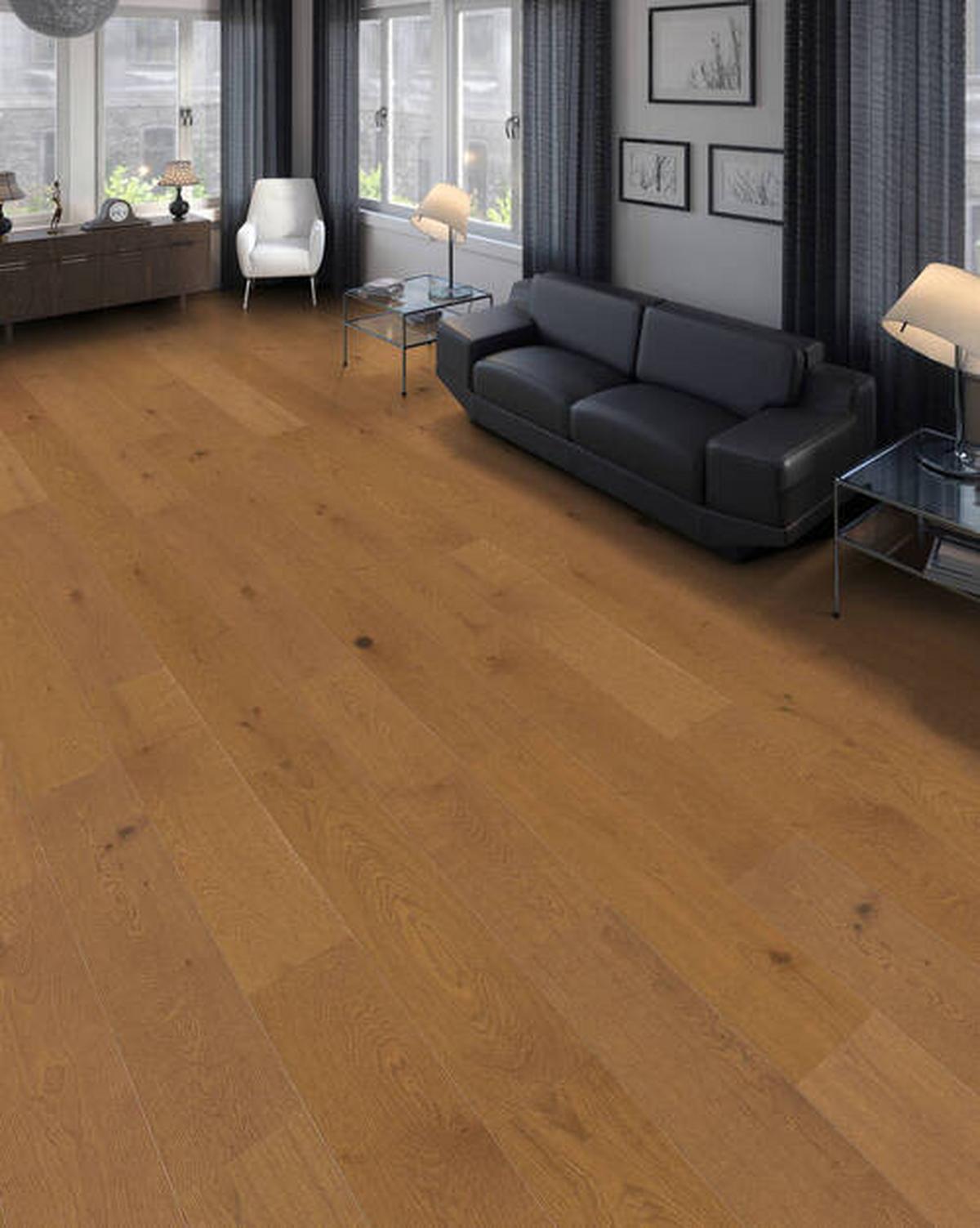 Parkettboden Eiche Landhausdiele Stärke 11mm - Hellbraun, Basics, Holzwerkstoff (18/108.5cm) - Living by HARO