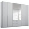 Drehtürenschrank Mit Spiegel + Laden 271cm Alabama Seidengrau - Silberfarben/Hellgrau, MODERN, Holzwerkstoff (271/229/54cm)
