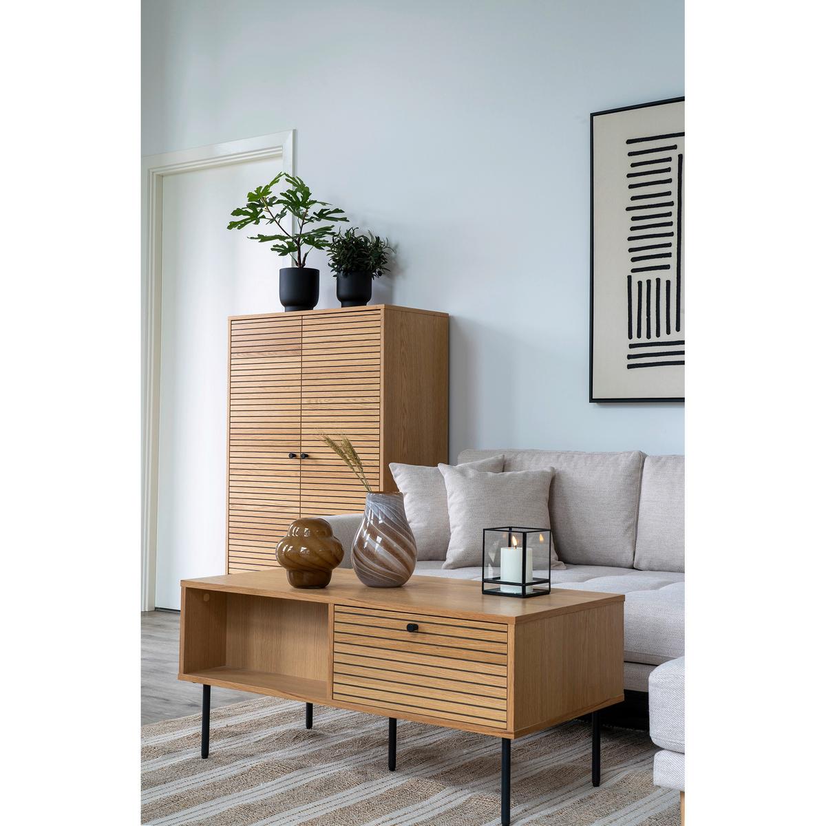 Couchtisch Kyoto Eichefarben B: 100cm - Eichefarben/Schwarz, Design, Holz/Holzwerkstoff (100/50/45cm) - MID.YOU