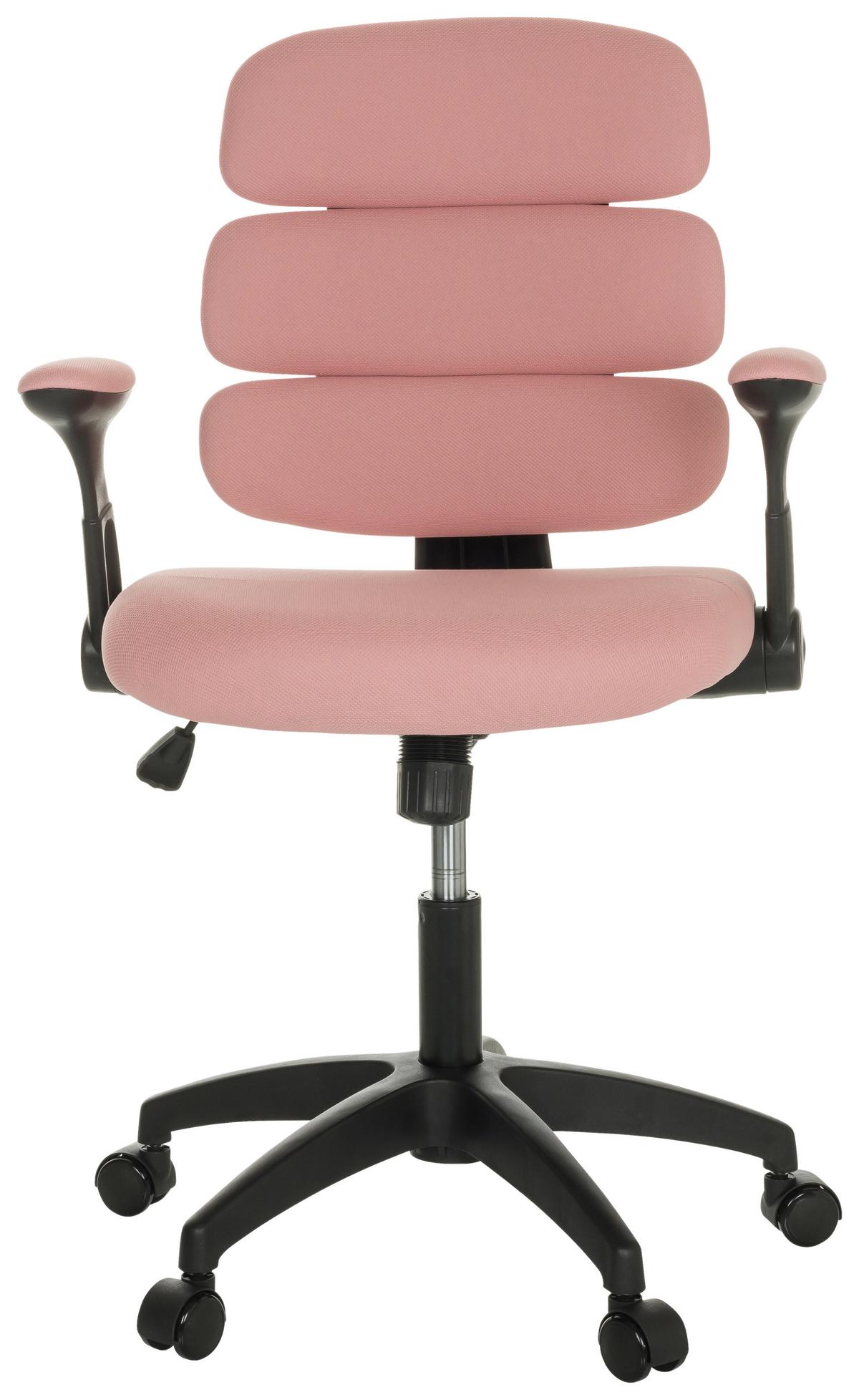 Jugenddrehstuhl Kid Ergolino B mit Armstützen Rosa Bis 100 Kg - Schwarz/Rosa, Basics, Kunststoff/Textil (62/86-97/62cm) - MID.YOU