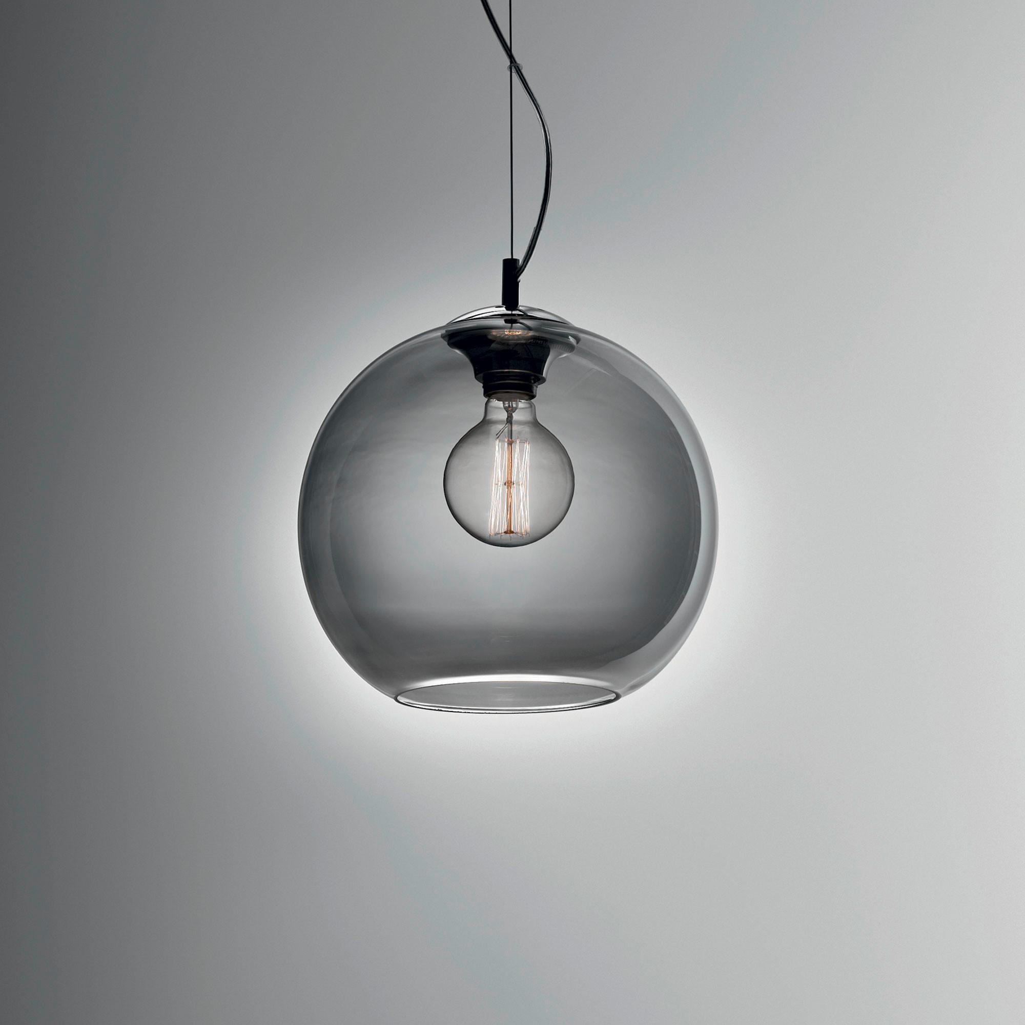 Hängeleuchte Nemo Grau D: 30 cm - Grau, Design, Glas/Metall (30/51-226cm) - Ideal Lux