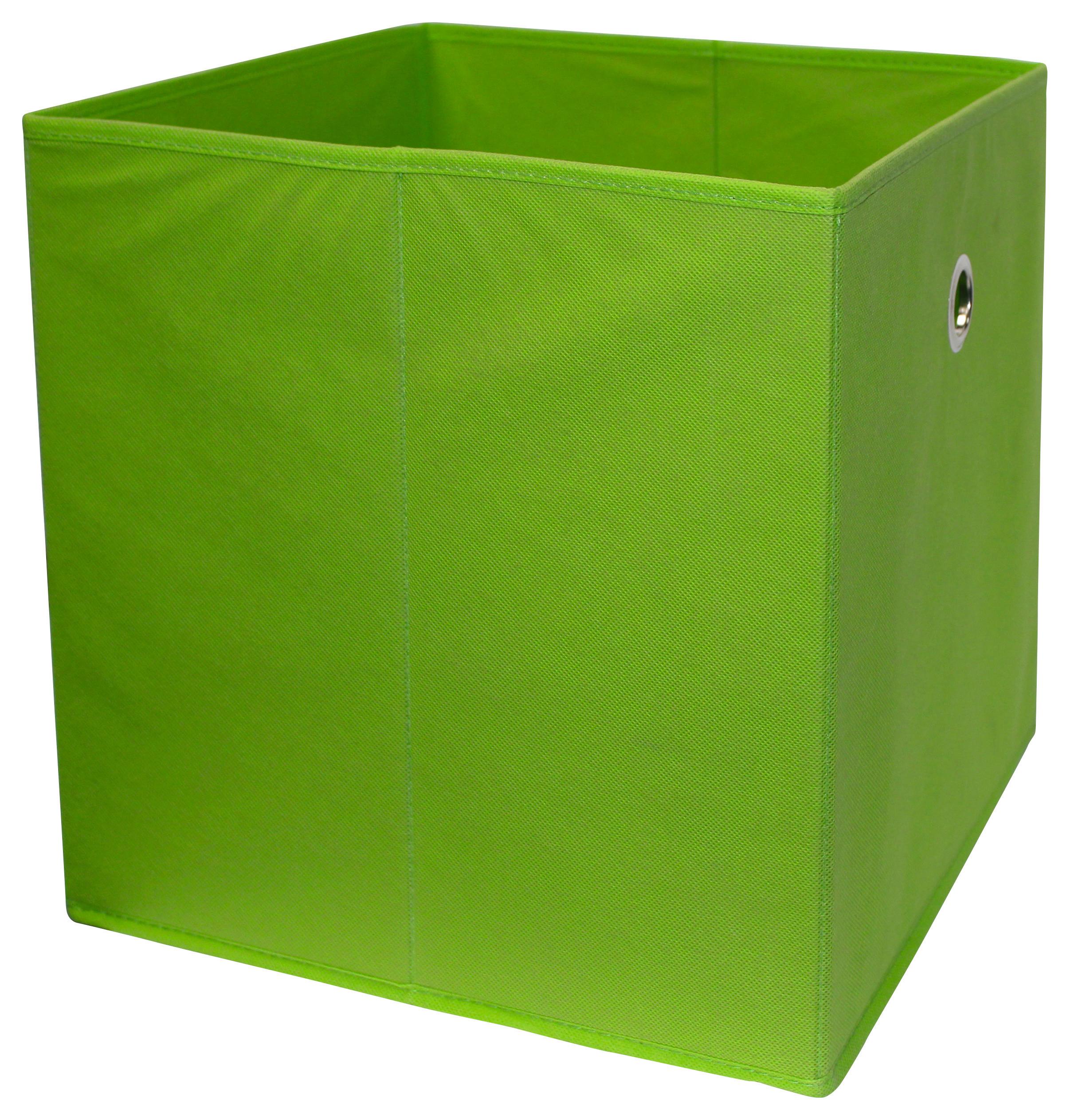 Faltbox Cubi Vlies Petrol 32x32x32 cm 2 Grifflöcher - Grün, MODERN, Holzwerkstoff/Textil