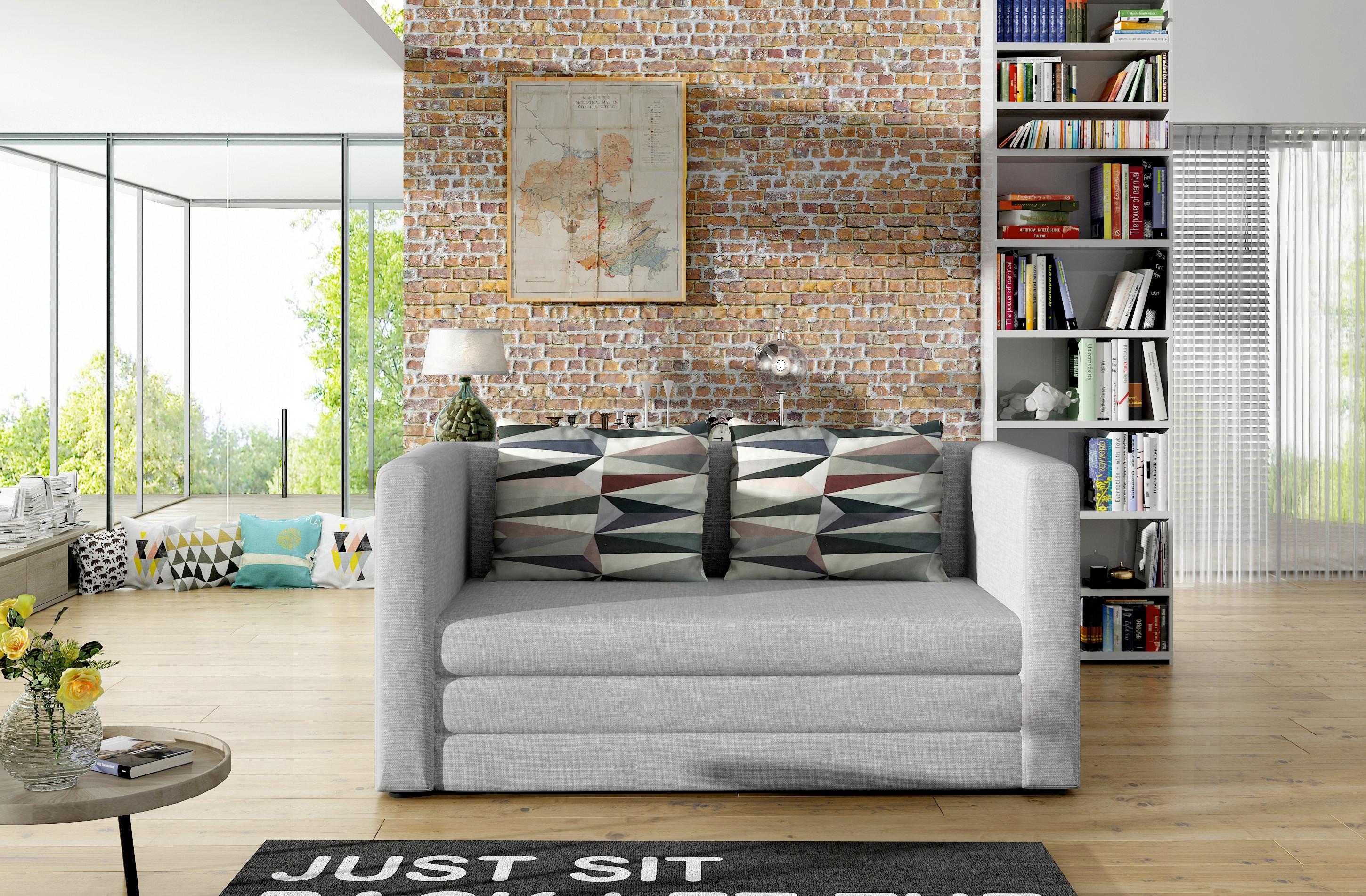 2-sitzer-sofa Mit Schlaffunktion Neva Hellgrau