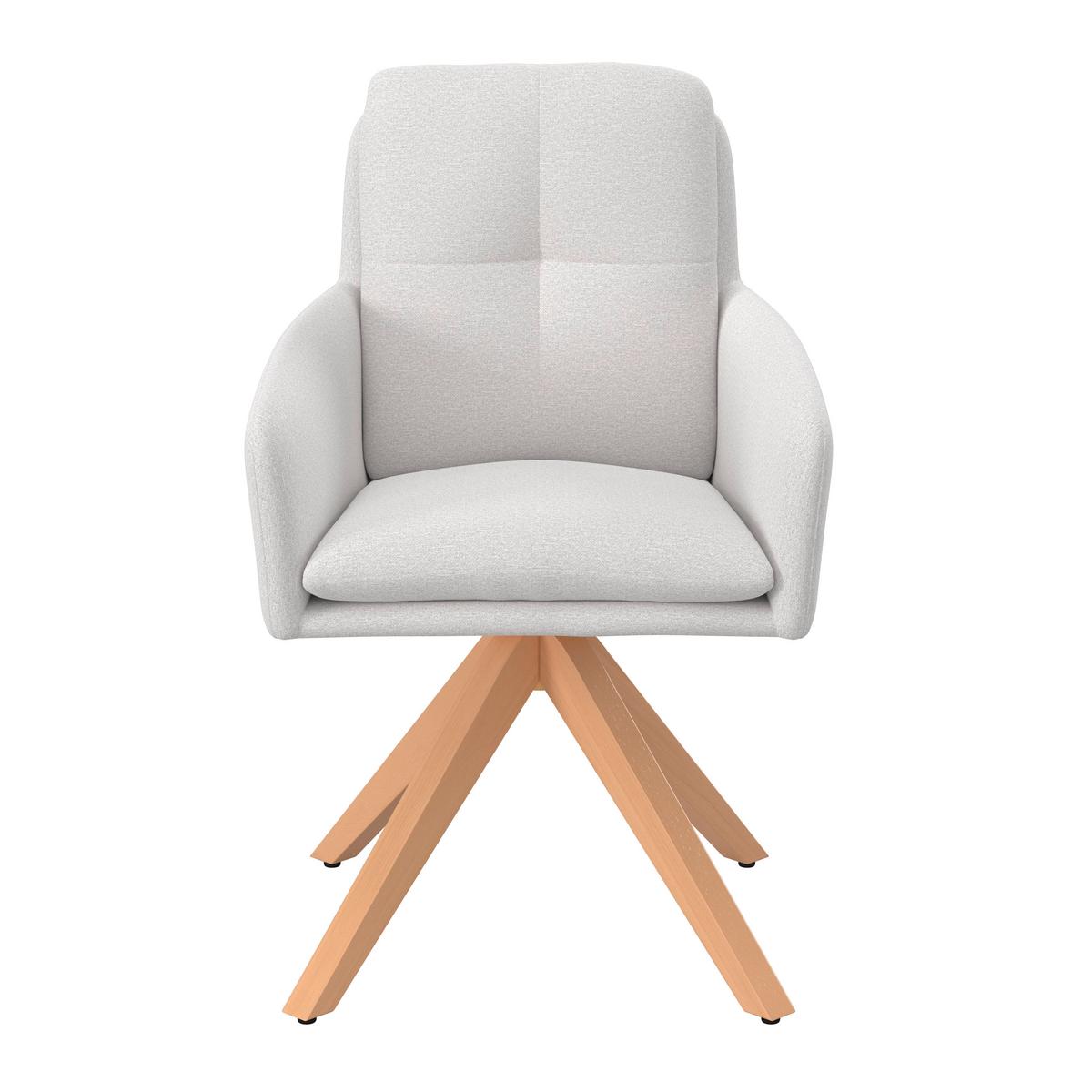 ŽIDLE S PODRUČKAMI FINJA - bílá/barvy buku, Moderní, kov/dřevo (59/97/63cm) - Bessagi Home