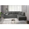 Eckschlafsofa Alvito Graubraun S: 298x202 Cm - Graubraun/Schwarz, MODERN, Textil (298/202cm) - MID.YOU
