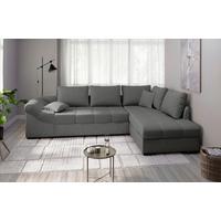 Eckschlafsofa Alvito Graubraun S: 298x202 Cm - Graubraun/Schwarz, MODERN, Textil (298/202cm) - MID.YOU