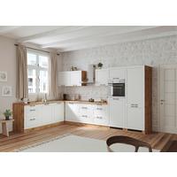 Eckküche Meran Mit Geräten 240x360 Cm Weiß/eiche Dekor - Eiche Wotan/Weiß, LIFESTYLE, Holzwerkstoff (240/360cm) - Held