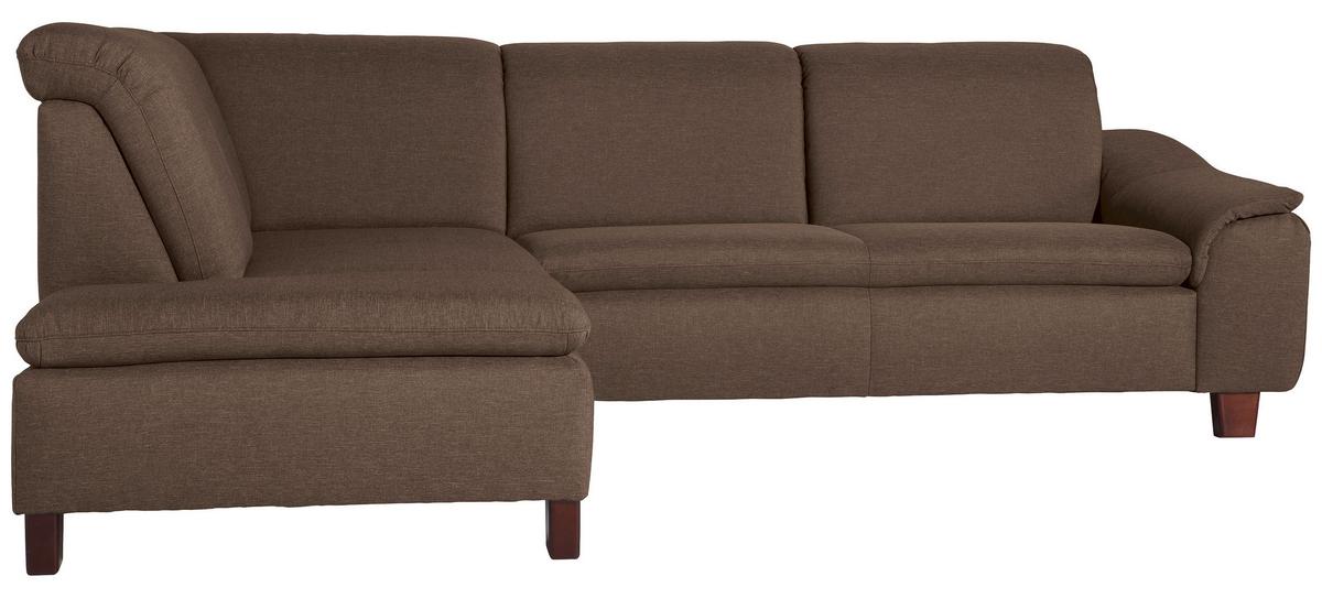 Ecksofa Aaron Sahara Flachgewebe - Nussbaumfarben/Sahara, Design, Textil (187/247cm) - Max Winzer
