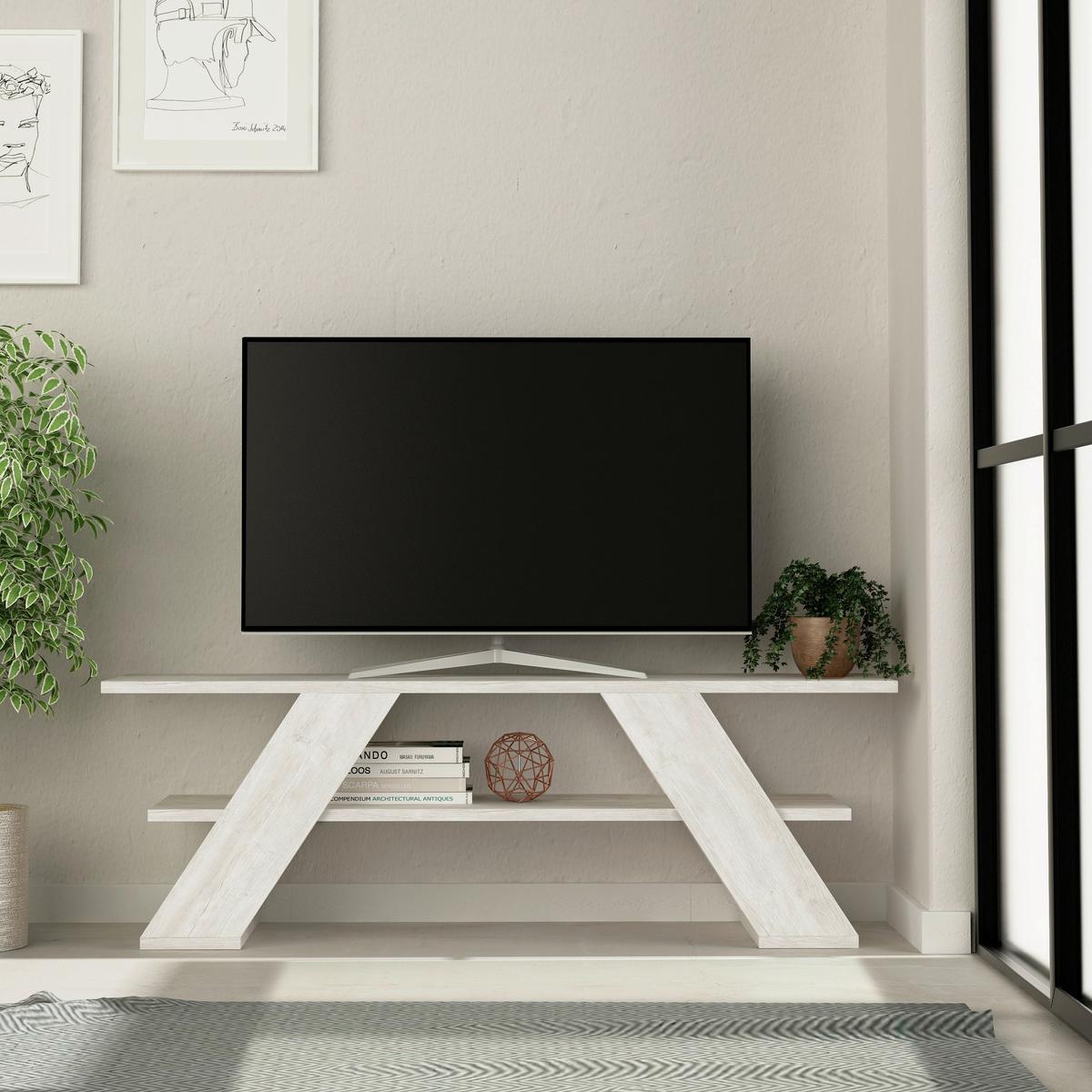 Phonotisch Farfalla, Grauweiß B: 120 Cm - Grauweiß, Design, Holzwerkstoff (120/33,5/40cm) - Livetastic