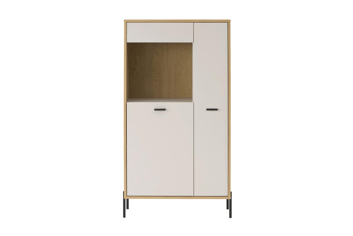 Vitrine Fredericia Eichefarben Kaschmir B: 80 cm - Kaschmir/Eichefarben, Design, Glas/Holzwerkstoff (80/150/35cm) - MID.YOU