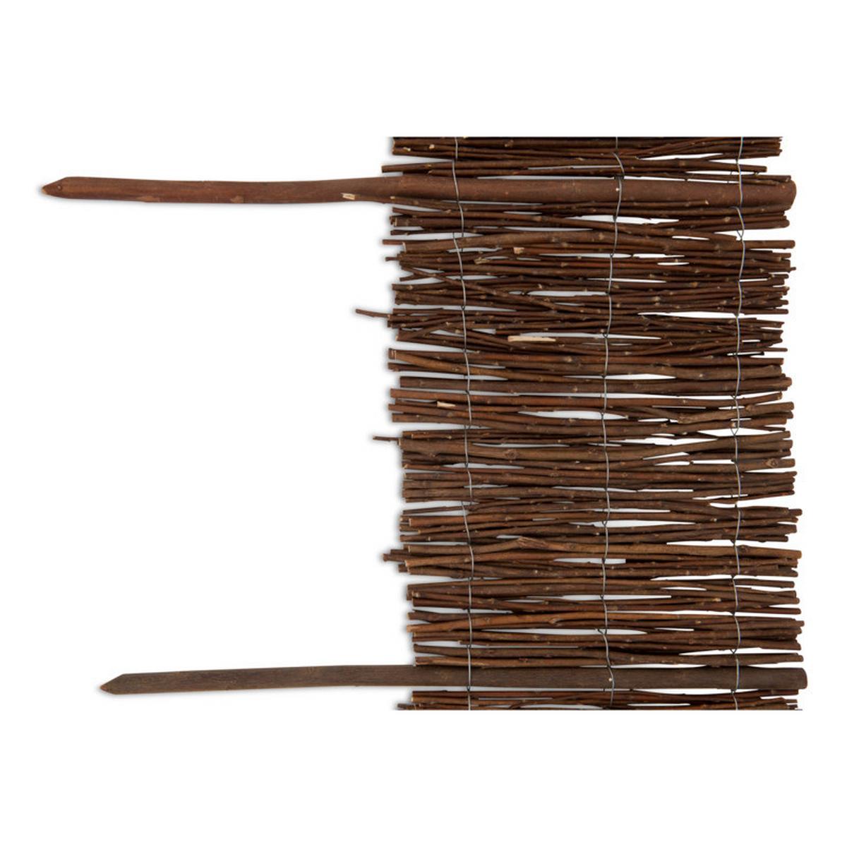 Beeteinfassung Weide Gerollt - Naturfarben, Basics, Holz/Metall (20/35/100cm)