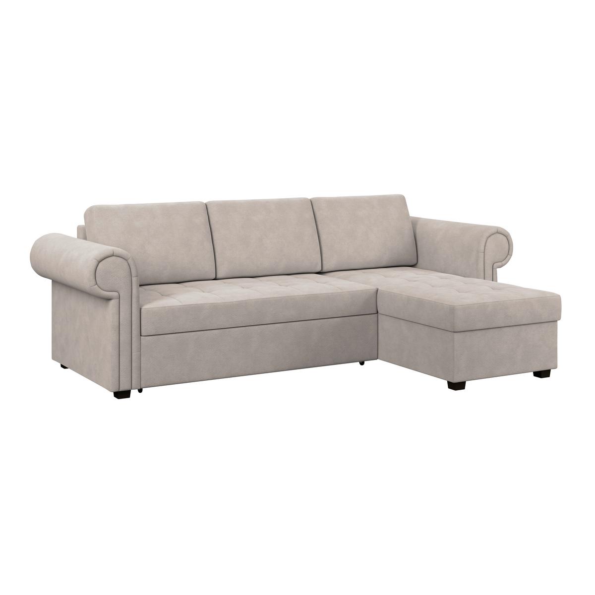 Ecksofa Oslo Taupe B: 260 Cm - Taupe, ROMANTIK / LANDHAUS, Textil (260/85/155cm) - James Wood