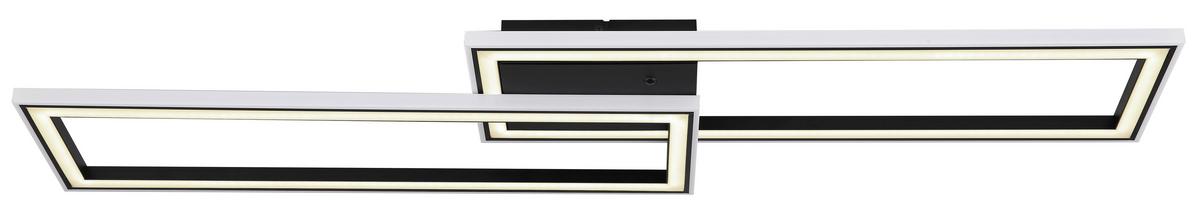 Led-deckenleuchte 67365 - Opal/Schwarz, Design, Kunststoff/Metall (94,5/24/5,5cm) - Globo