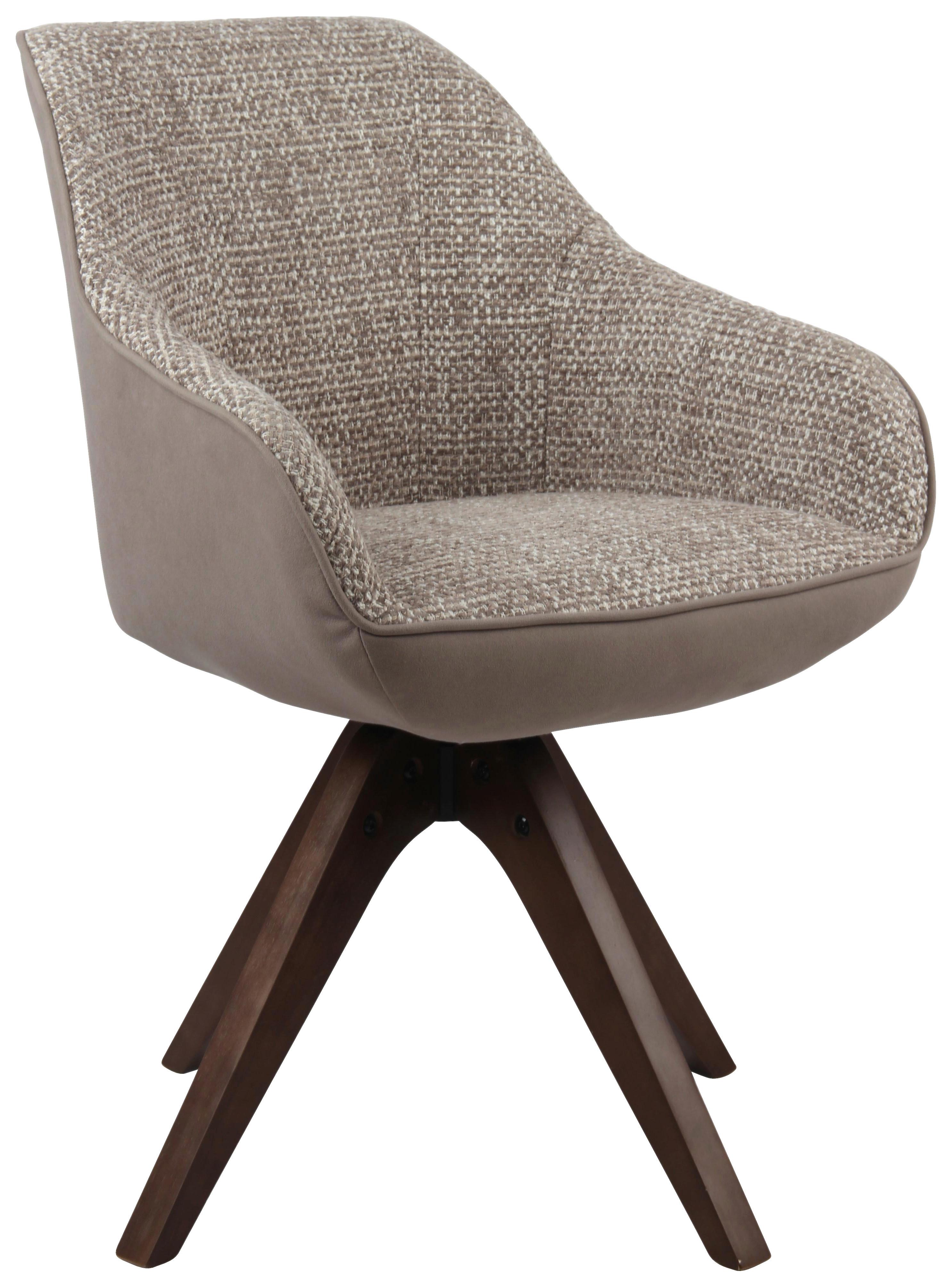 Armlehnstuhl Visby Hellgrau B: 58 cm - Eichefarben/Hellgrau, MODERN, Holz/Textil (58/84/55cm) - Livetastic