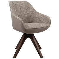 Armlehnstuhl Visby Hellgrau B: 58 cm - Eichefarben/Hellgrau, MODERN, Holz/Textil (58/84/55cm) - Livetastic