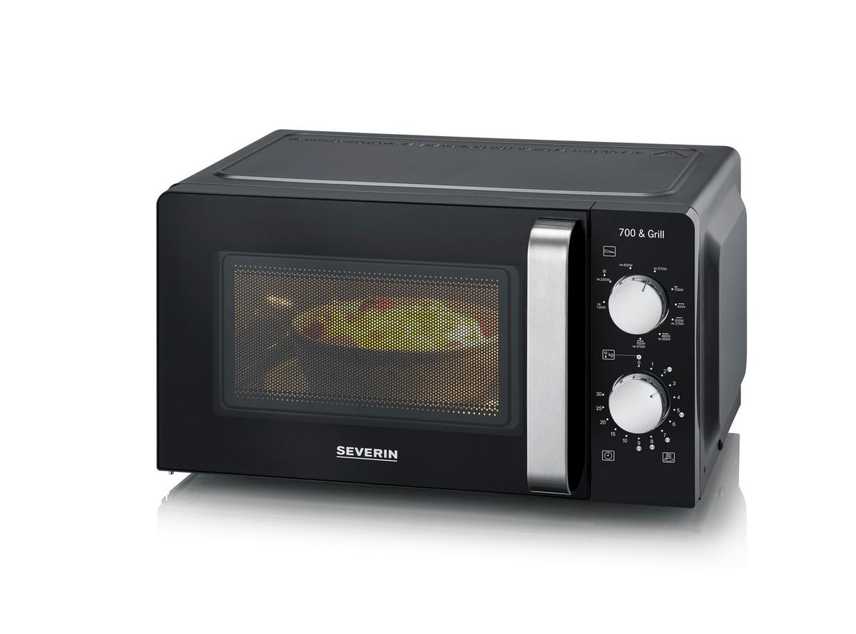 Mikrowelle 700w, 17 Liter Severin Mw 7781 - Edelstahlfarben/Schwarz, Basics, Kunststoff (40/24/32cm) - Severin