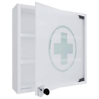 Medizinschrank Hustila Weiß B: 40 cm - Weiß, MODERN, Glas/Holzwerkstoff (40/32/10cm) - MID.YOU