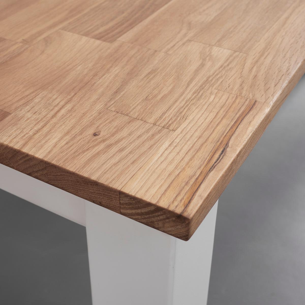 Jídelní stůl ANTALIA bílý 120x60 cm - bílá/přírodní barvy, Moderní, dřevo (120/60/75cm) - Bessagi Home