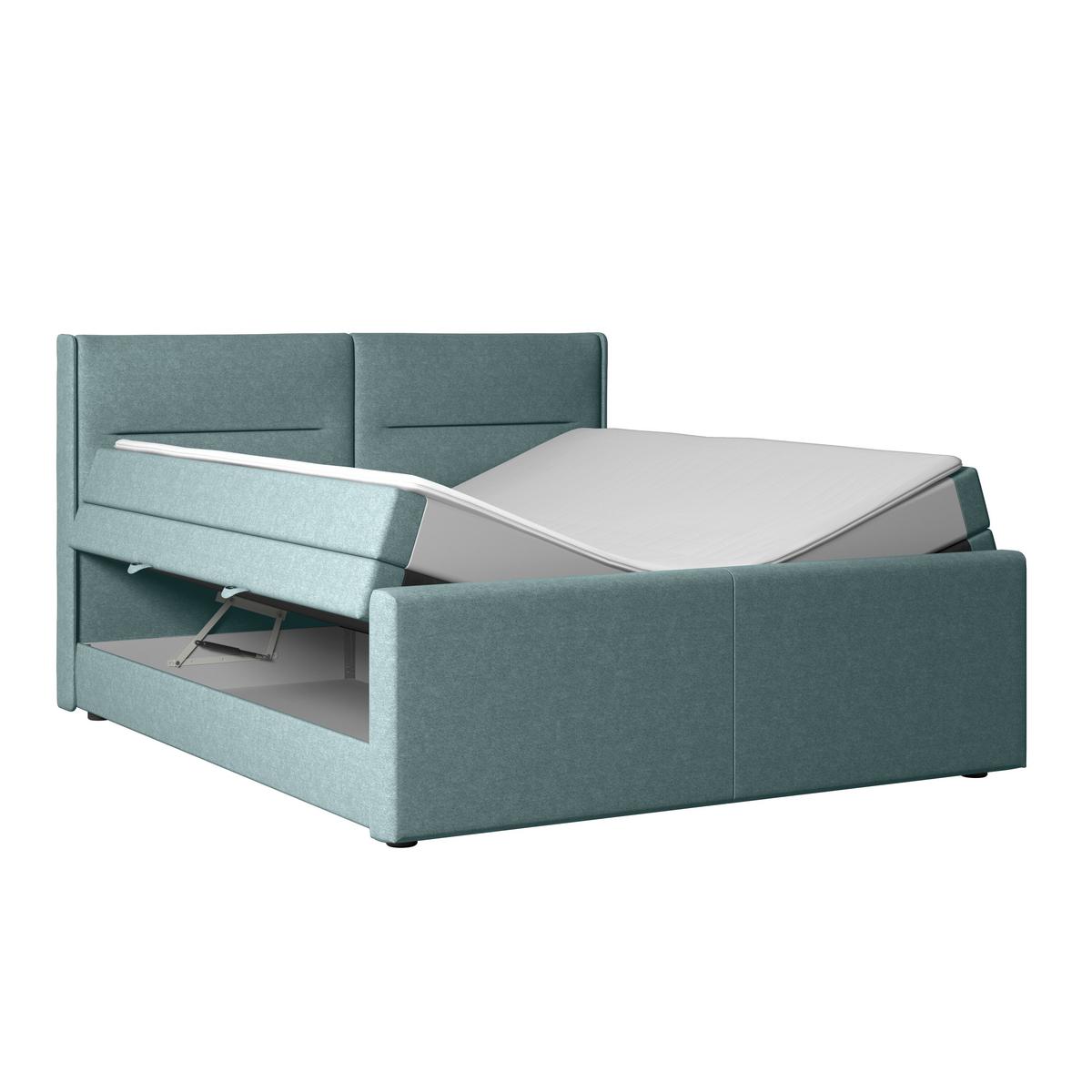 Boxspringbett mit Bettkasten Kyoto Blau 180x200 - Blau, MODERN, Holz/Kunststoff (180/200cm) - MID.YOU