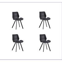 Stuhl-Set Barona Schwarz B: 44 cm - Schwarz, MODERN, Textil/Metall (44/80/55cm) - MID.YOU