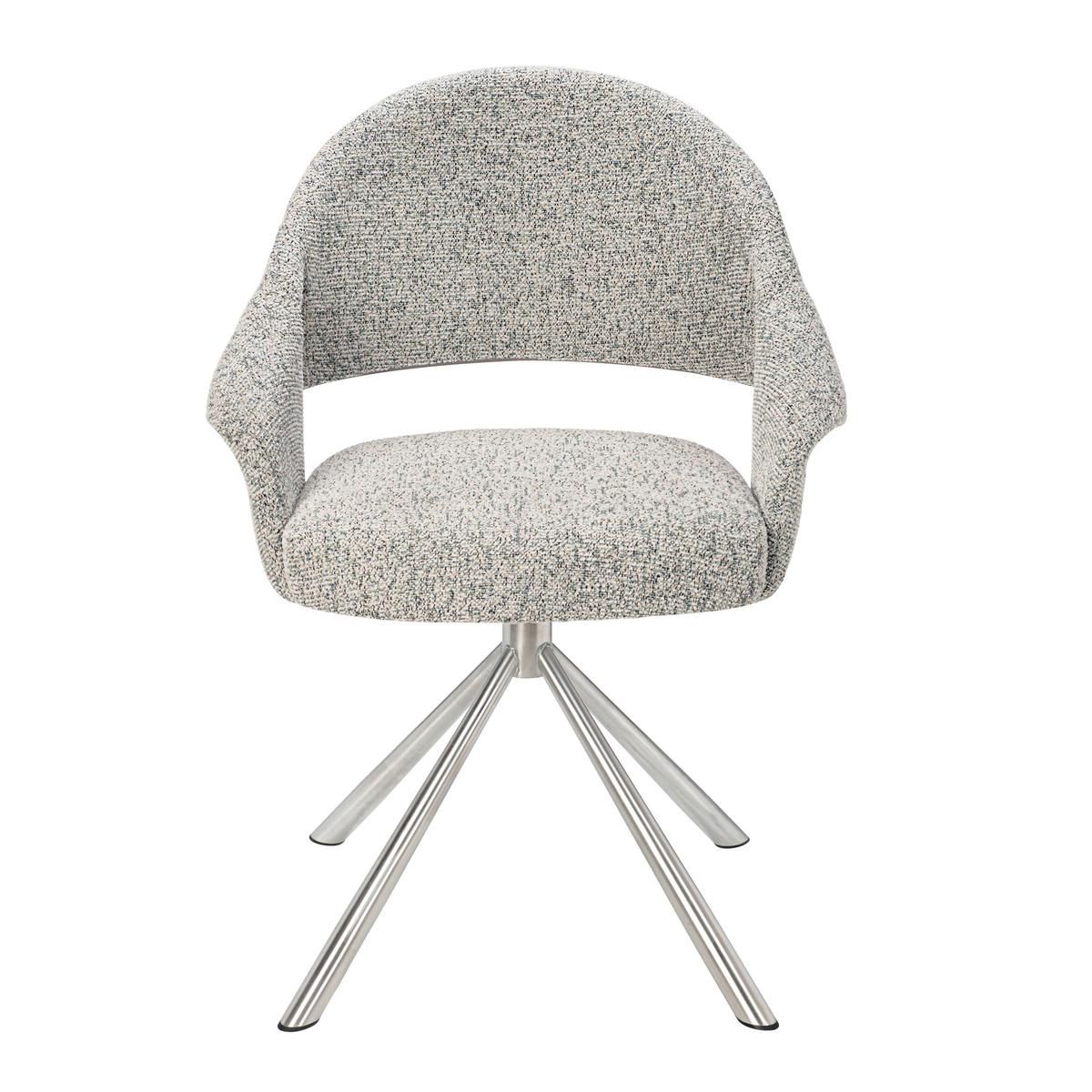 OTOČNÁ ŽIDLE PERAMA -TREND- - pastelově zelená/barvy nerez oceli, Moderní, kov/textil (61/83/61cm) - Mömax