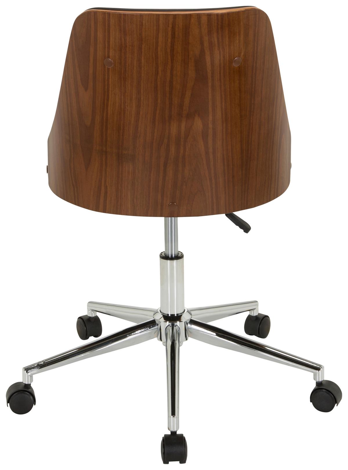 Drehstuhl Cenca Schwarz/Teakfarben - Schwarz/Teakfarben, MODERN, Holz/Kunststoff (68/83cm) - MID.YOU