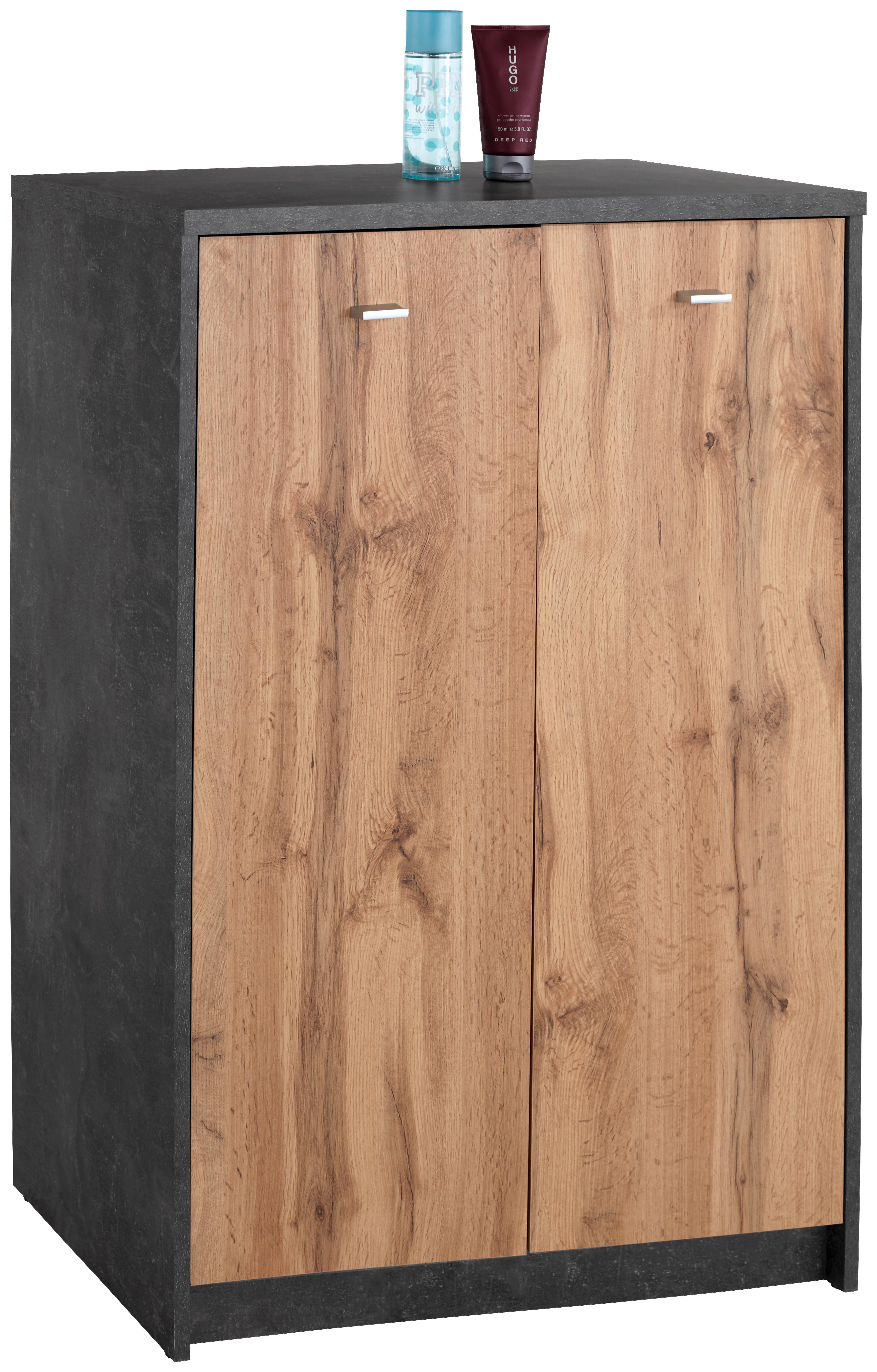Komód 4-You 74/112 Cm - tölgyfa/szürke, Modern, faalapú anyag (74/111.4/34,6cm)