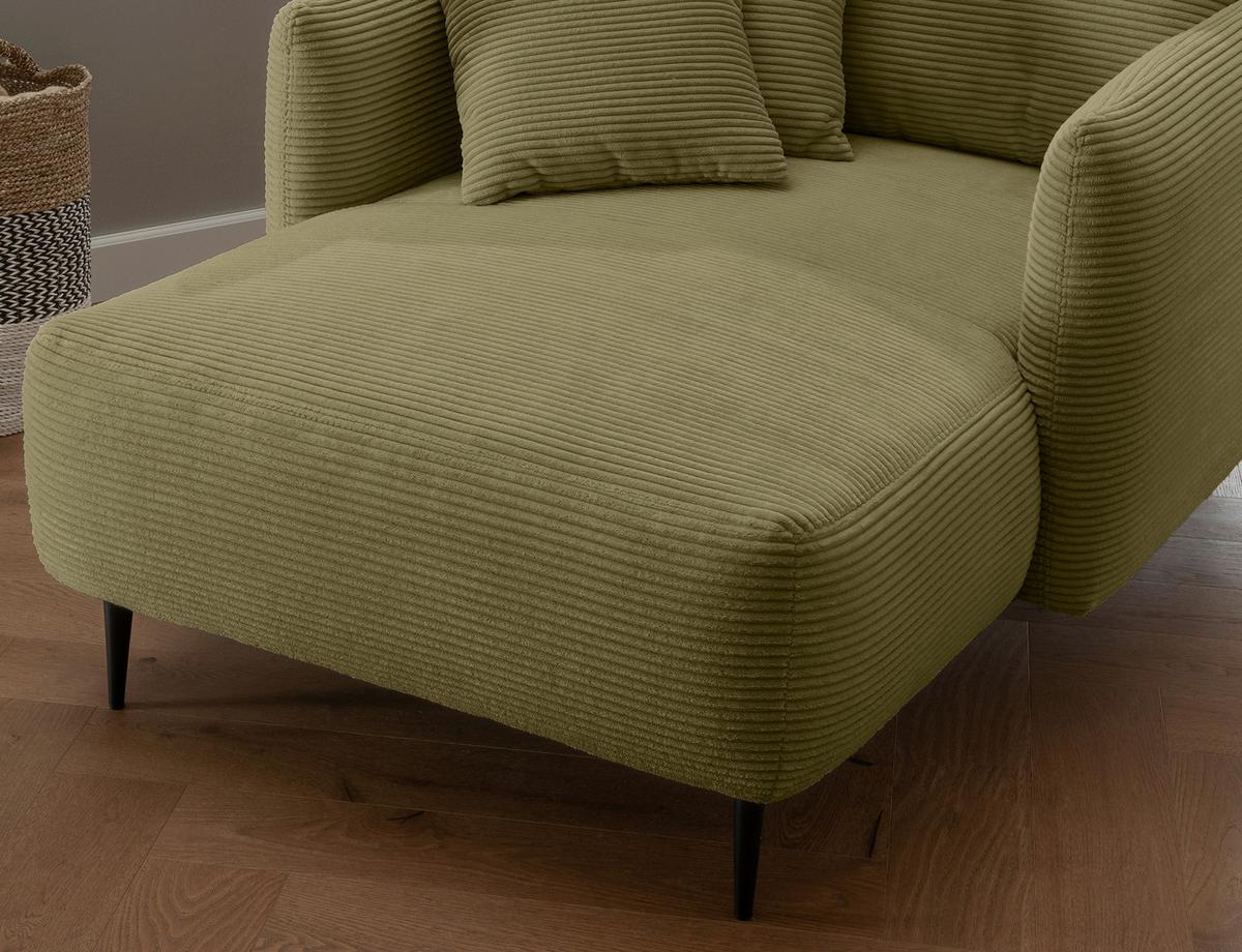 XXL-Sessel Vanilla, Olivgrün B: 112 cm - Schwarz/Olivgrün, Design, Textil (112/95/158cm) - Livetastic