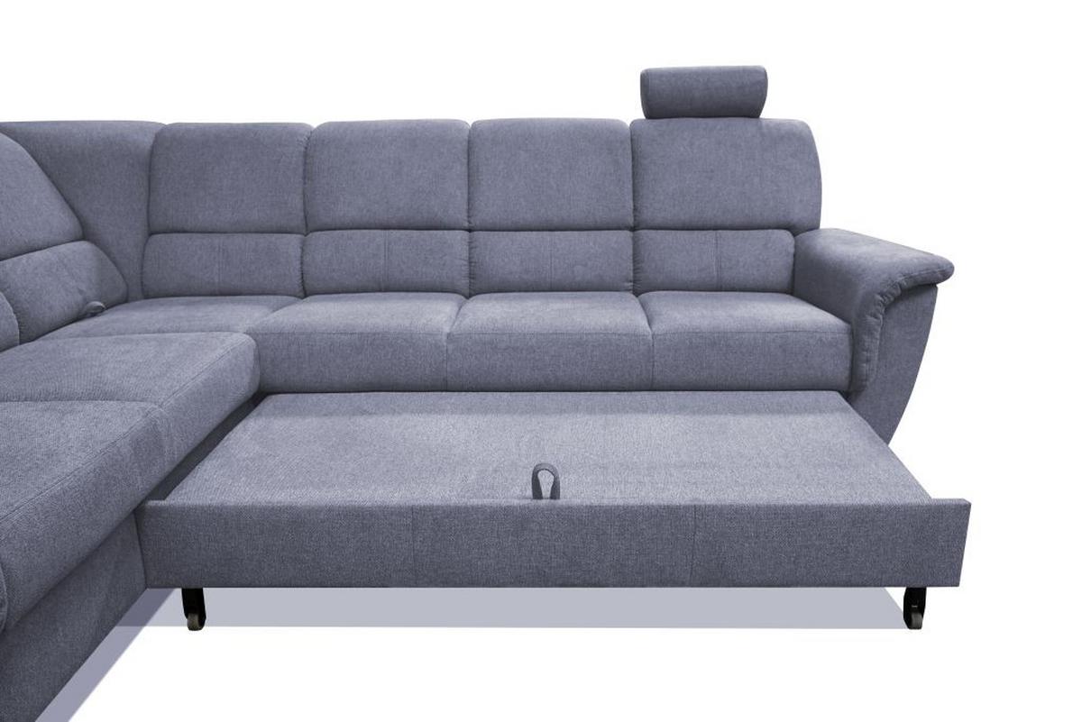 Ecksofa Marsylia Blaugrau S: 216x270 Cm - Silberfarben/Blaugrau, Design, Holz/Textil (216/270cm) - Livetastic