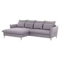 Eckschlafsofa Walter Hellgrau S: 170 cm - Buchefarben/Hellgrau, Design, Textil (170/274cm) - Livetastic