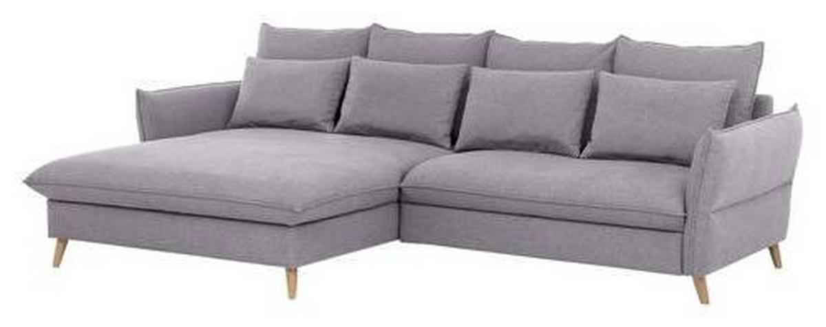 Eckschlafsofa Walter Hellgrau S: 170 cm - Buchefarben/Hellgrau, Design, Textil (170/274cm) - Livetastic