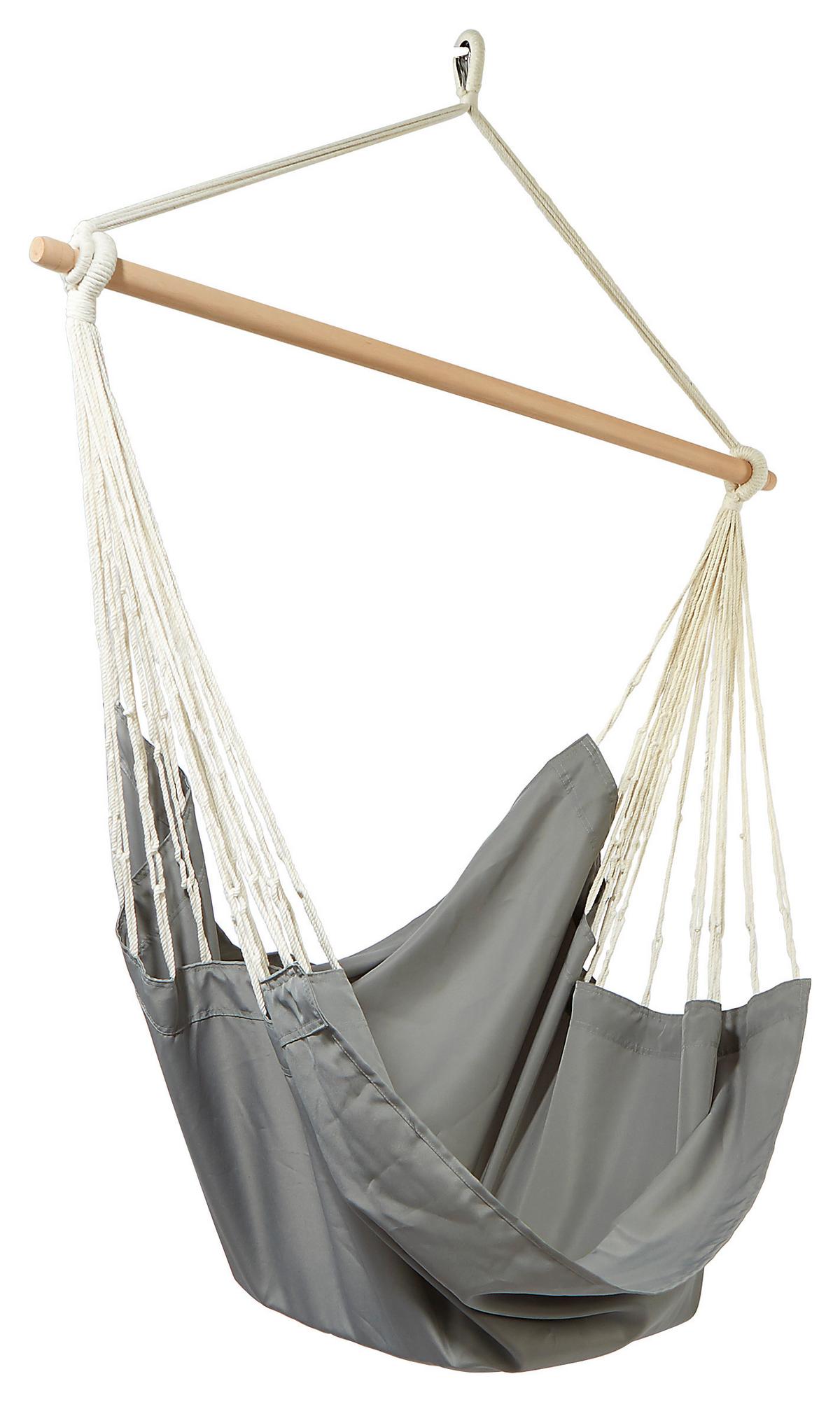 Hängesessel Chillax Grau Für Deckenmontage Bis 100 Kg - Grau, KONVENTIONELL, Textil (120/130cm) - Ondega