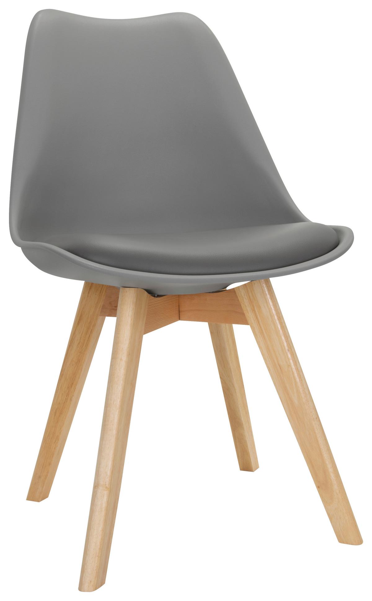 Stuhl-Set 4er Scandi Grau/Buchefarben - Buchefarben/Grau, MODERN, Holz/Kunststoff (48/87/56cm) - MID.YOU