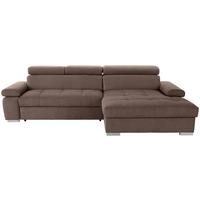 Ecksofa Mit Bettkasten Perry Braun 292x183 Cm - Silberfarben/Braun, Design, Textil (292/183cm) - Livetastic