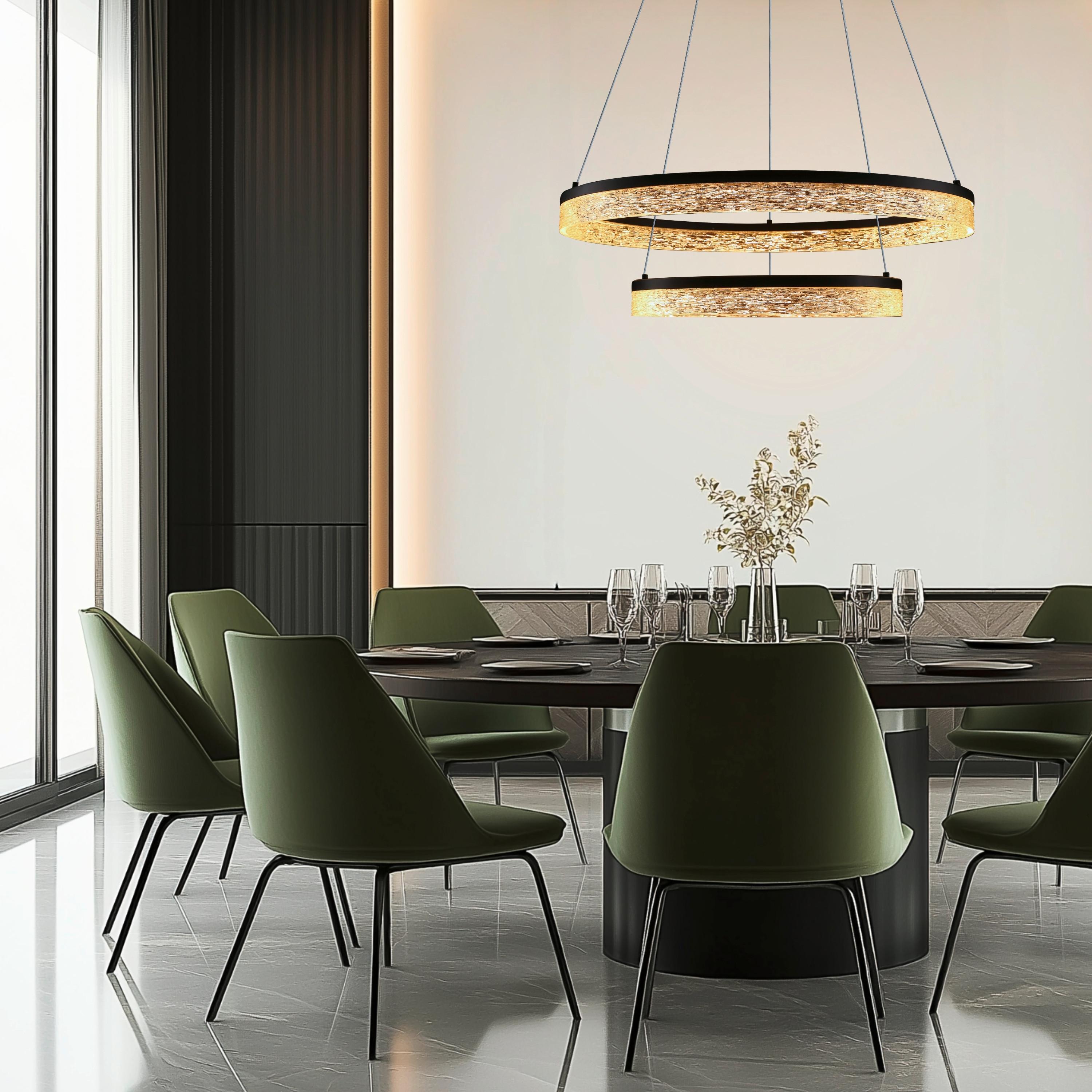 LED-Pendelleuchte 32-35561 Frozi - Transparent/Schwarz, Design, Kunststoff/Metall (60/60/120cm)