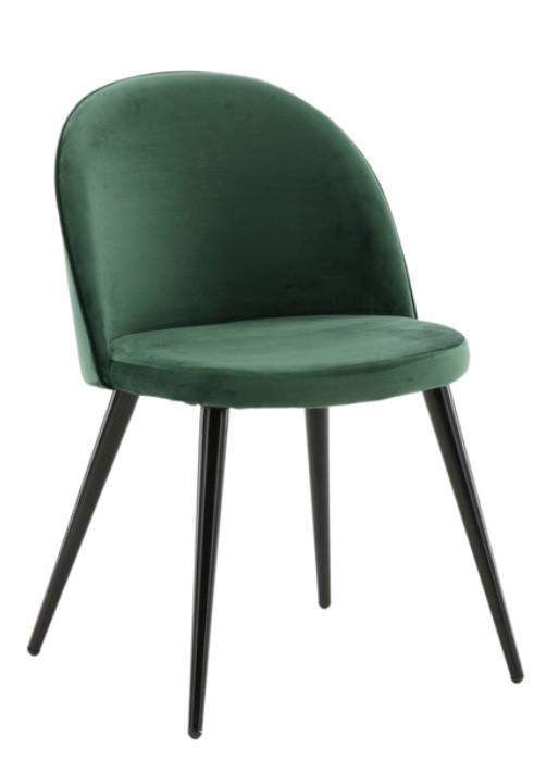 Stuhl Velvet Schwarz/Dunkelgrün B: 50 cm - Dunkelgrün/Schwarz, Design, Textil/Metall (50/76,5/57cm) - Livetastic