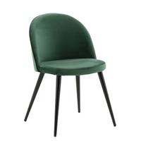 Stuhl Velvet Schwarz/Dunkelgrün B: 50 cm - Dunkelgrün/Schwarz, Design, Textil/Metall (50/76,5/57cm) - Livetastic