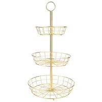 Misa na ovocie Big, Ø: 33cm - zlatá, Modern, kov (32,5/62cm) - Premium Living