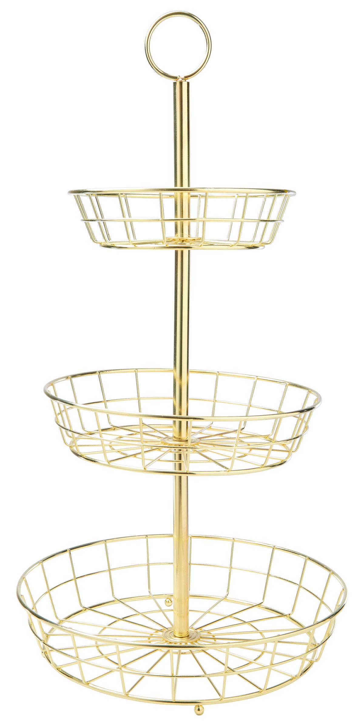 Misa na ovocie Big, Ø: 33cm - zlatá, Modern, kov (32,5/62cm) - Premium Living