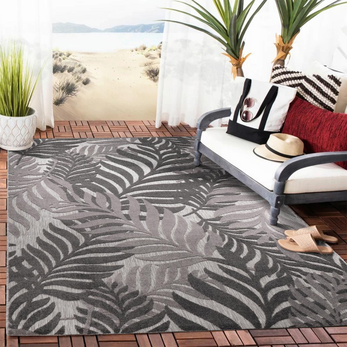 Outdoorteppich Floral - Grau, LIFESTYLE, Textil (240/330cm)