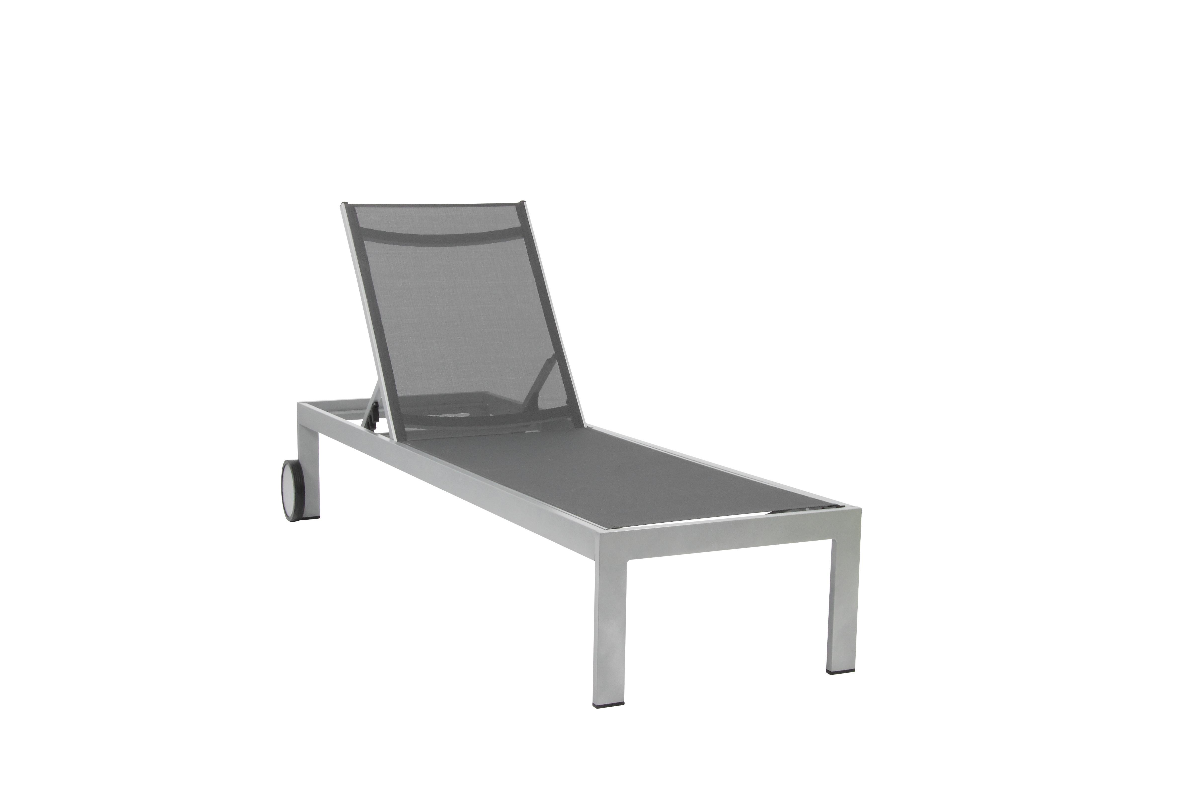 Sonnenliege Rimini Aluminium/ Synthetikfaser - Platinfarben/Graphitfarben, Basics, Textil/Metall (198/60/35cm) - Acamp