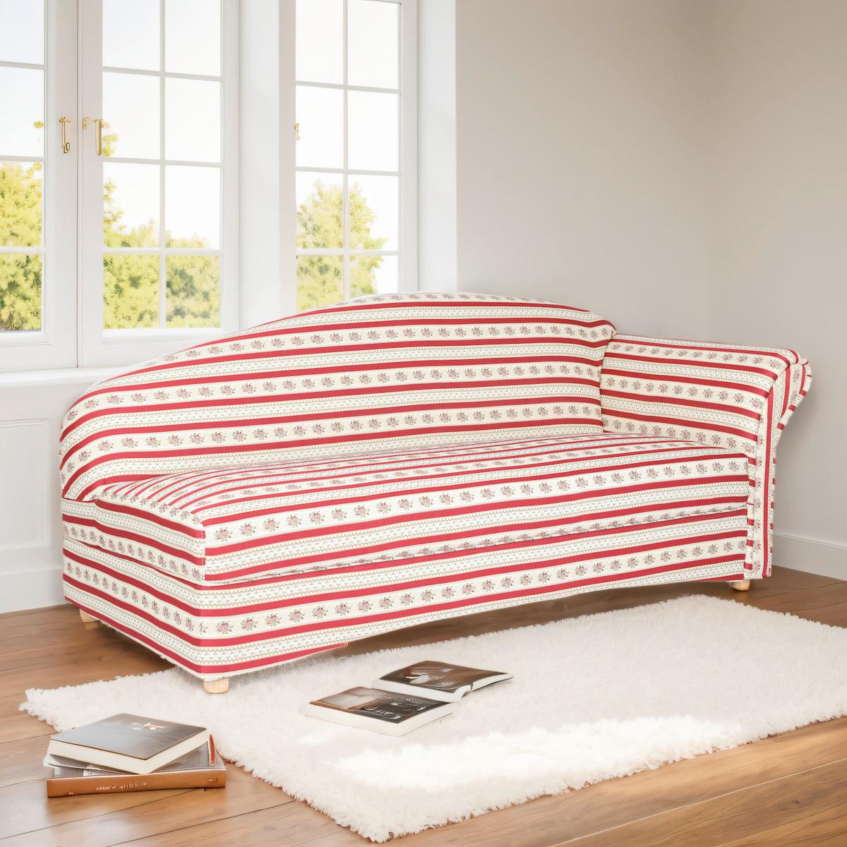 3-Sitzer Lorette Armlehne rechts,ca.193x83x85cm - Bordeaux/Rot, Basics, Holz/Textil (193/83/85cm)