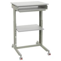 Schreibtisch B 50cm H 71,5 - 107,5cm Workstation - Grau, Basics, Holzwerkstoff/Kunststoff (60/71,5-107,5/50cm) - MID.YOU