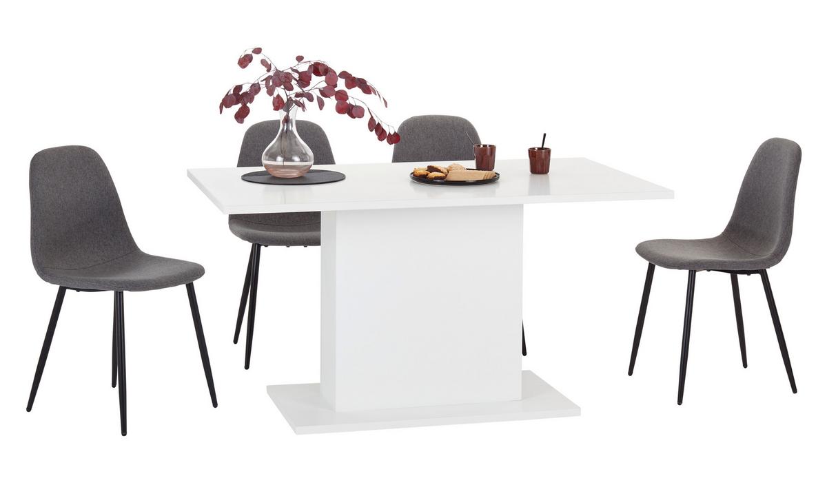 Esstisch Oskar 138x80 cm Weiß - Weiß, MODERN, Holzwerkstoff (138/76/80cm)