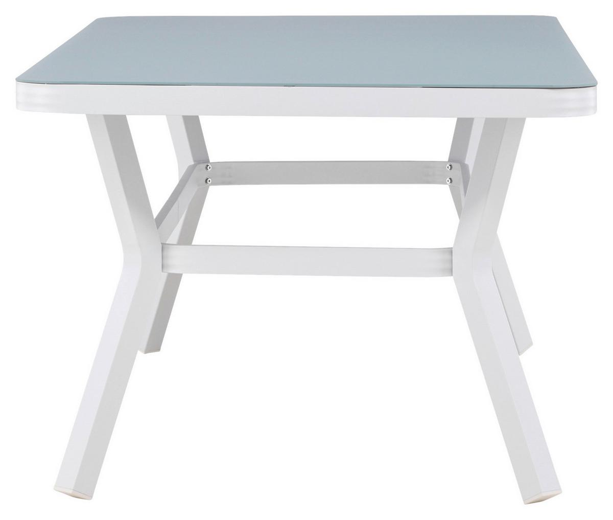 Gartentisch Virya - Weiß, KONVENTIONELL, Stein/Metall (200/100/74cm) - Gardenson