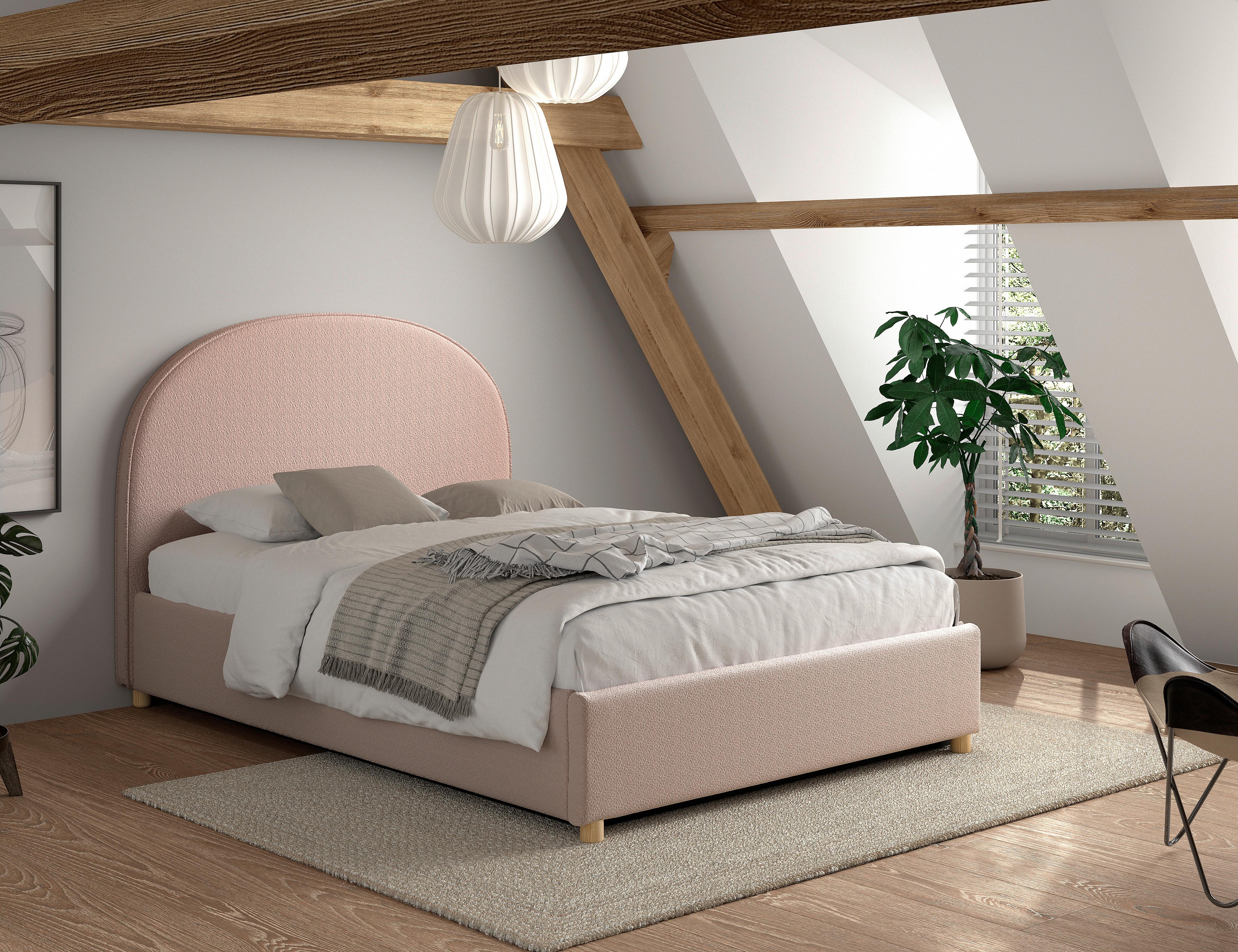 KINDER-/JUNIORBETT Moon Rosa 140x200cm - Rosa/Naturfarben, ROMANTIK / LANDHAUS, Holz/Textil (140/200cm) - Vipack
